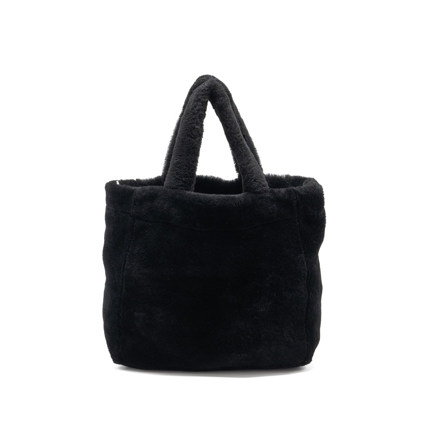 Prada Medium Tote Purse Shearling Black