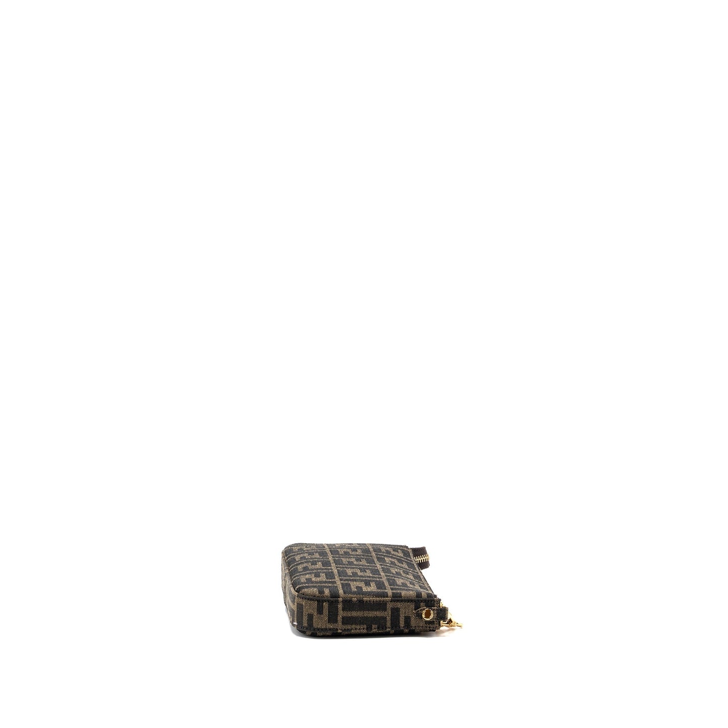 Fendi Baguette Pouch Brown Jacquard Fabric