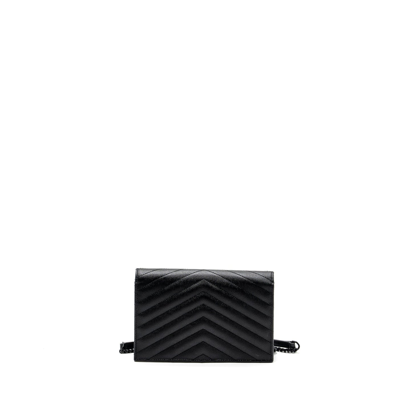 Saint Laurent/ Envelope Chain Wallet Calfskin Black / Black Hardware