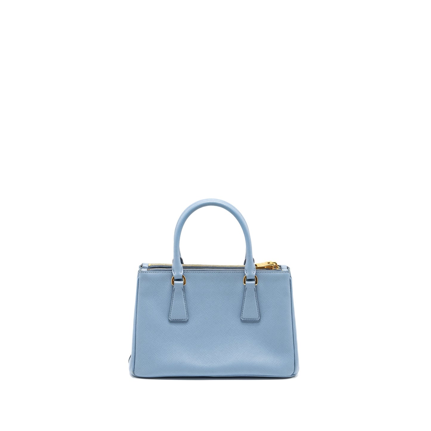 Prada Small Saffiano Tote Purse Calfskin Light Blue