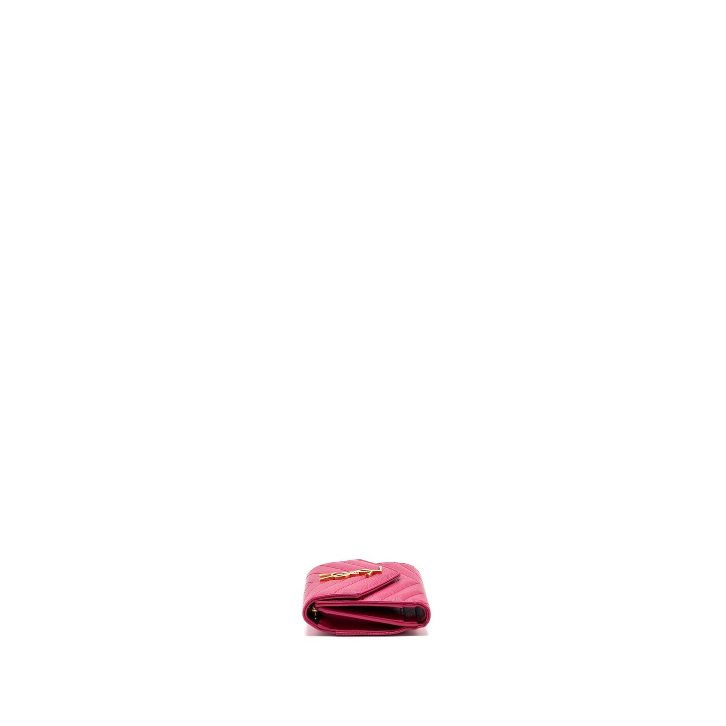 Saint laurent compact tri-fold wallet calfskin pink