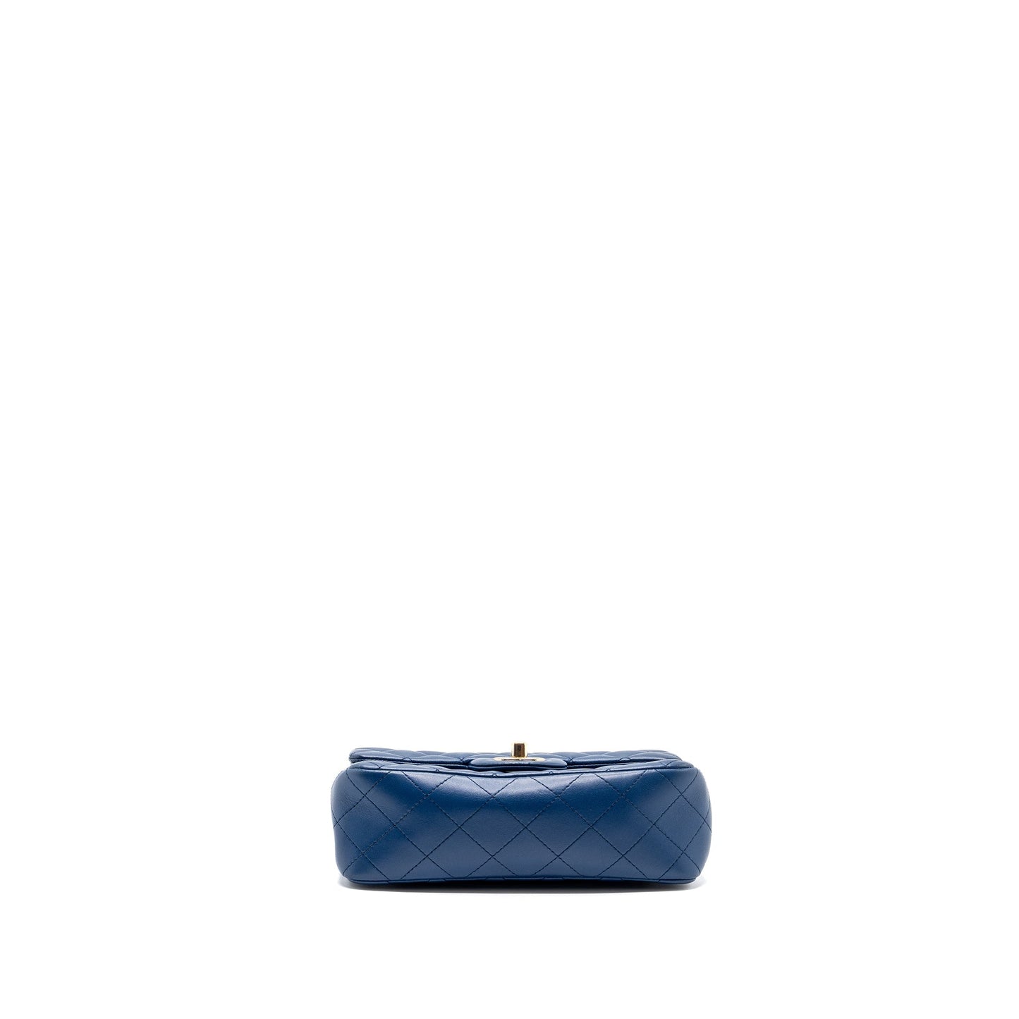 Chanel mini rectangular flap bag lambskin Blue L