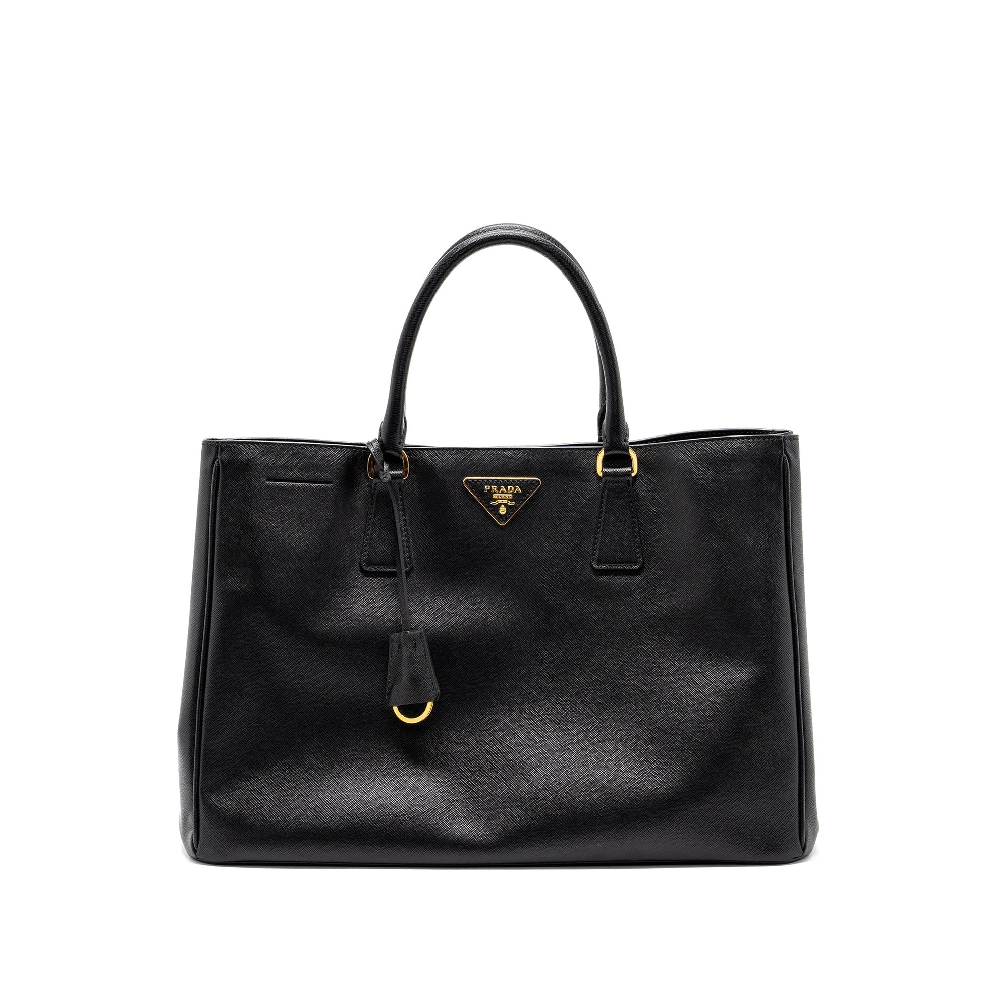 Prada Saffiano Tote Purse Calfskin Black