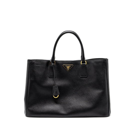 Prada Saffiano Tote Purse Calfskin Black