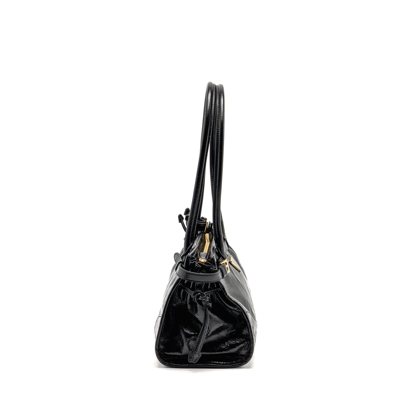 Prada Bonnie Medium Leather Handbag Calfskin black