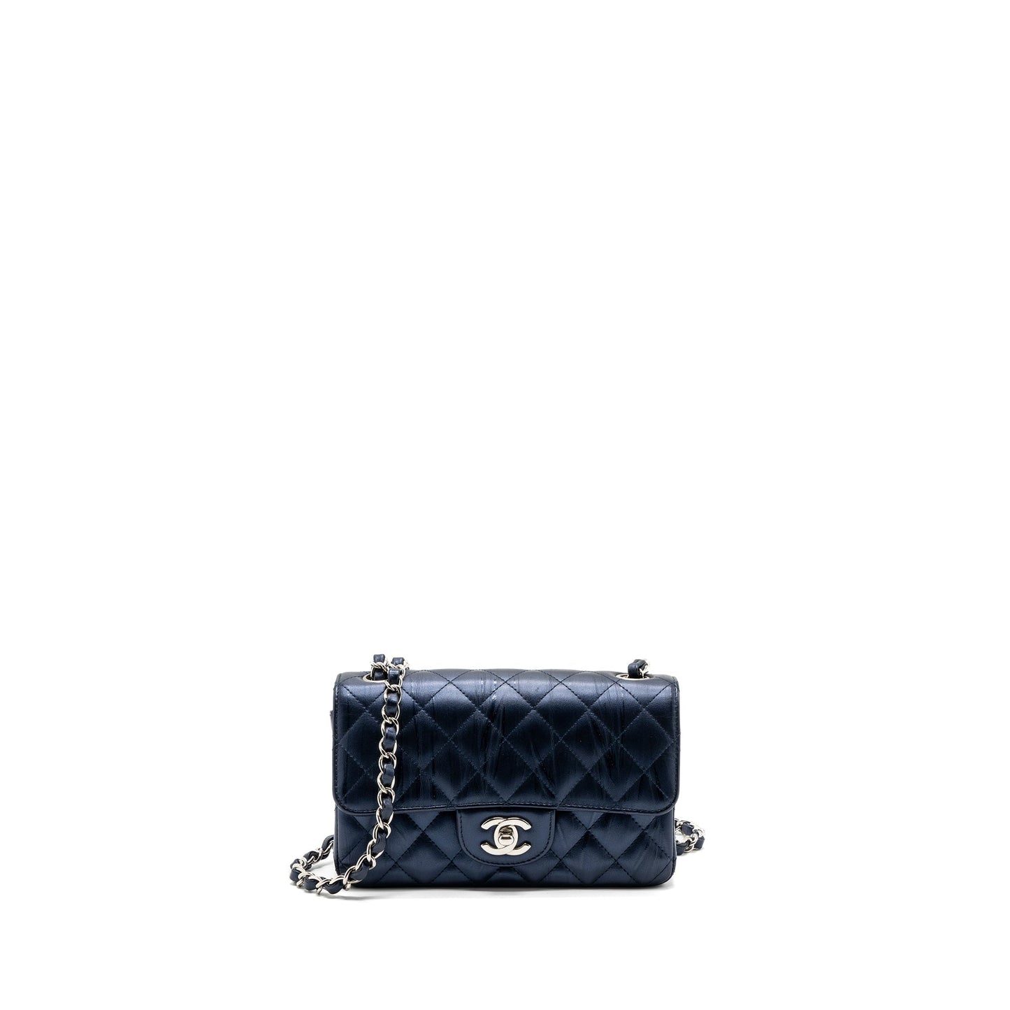 Chanel mini rectangular flap bag calfskin limited dark blue