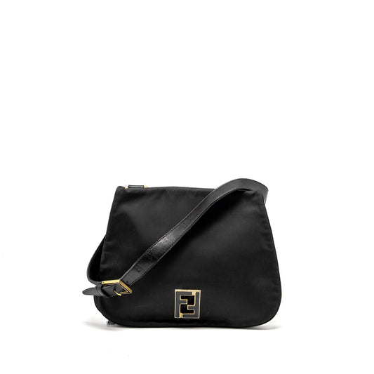Fendi   Flap Mini Purse Nylon Black