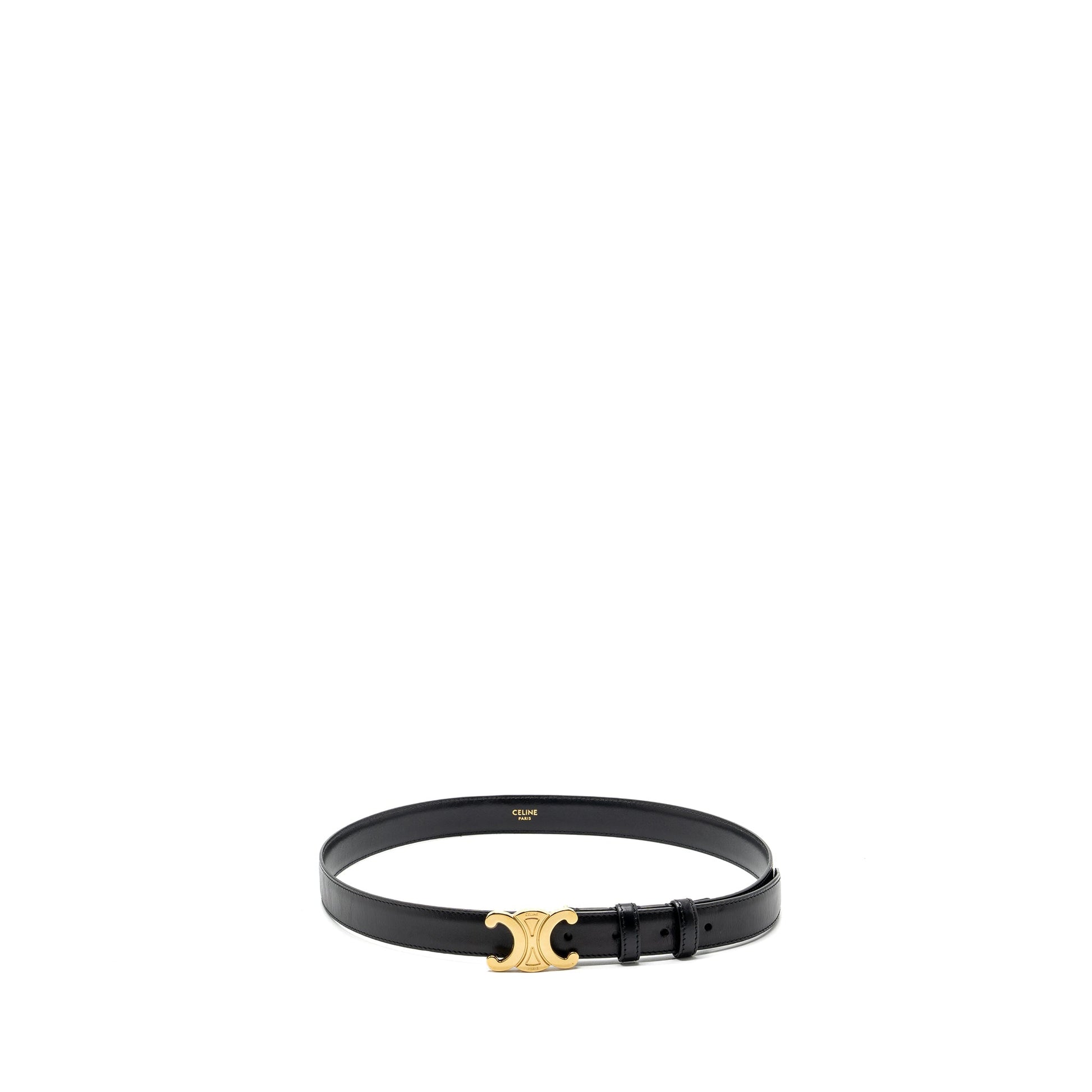 Celine size Medium Triomphe belt calfskin black GHW