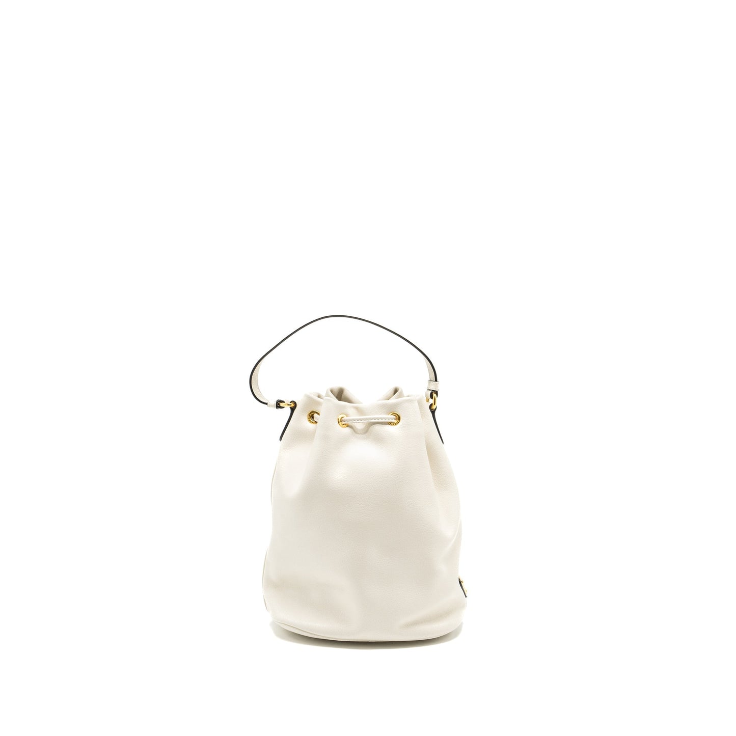 Prada Drawstring Bucket Purse Calfskin White