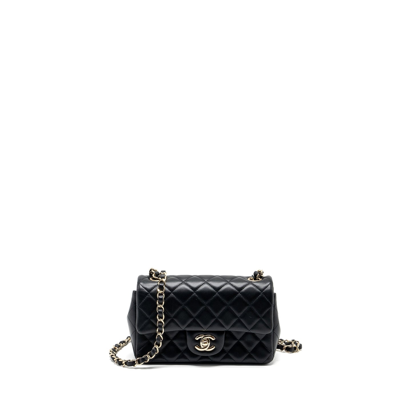 Chanel Mini Rectangular Flap Bag Lambskin Black L