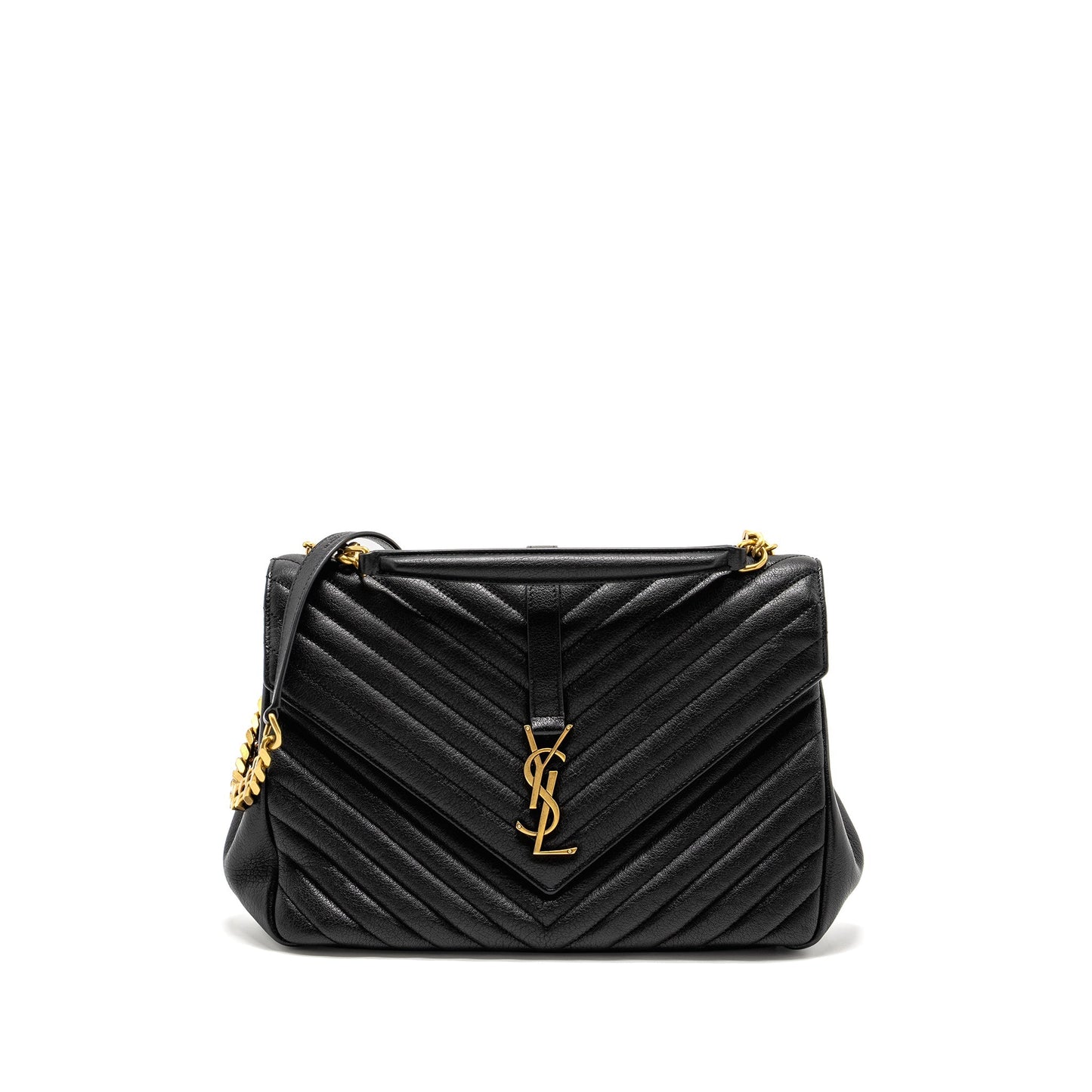 Saint Laurent/ Large College Purse Matelasse Leather Black