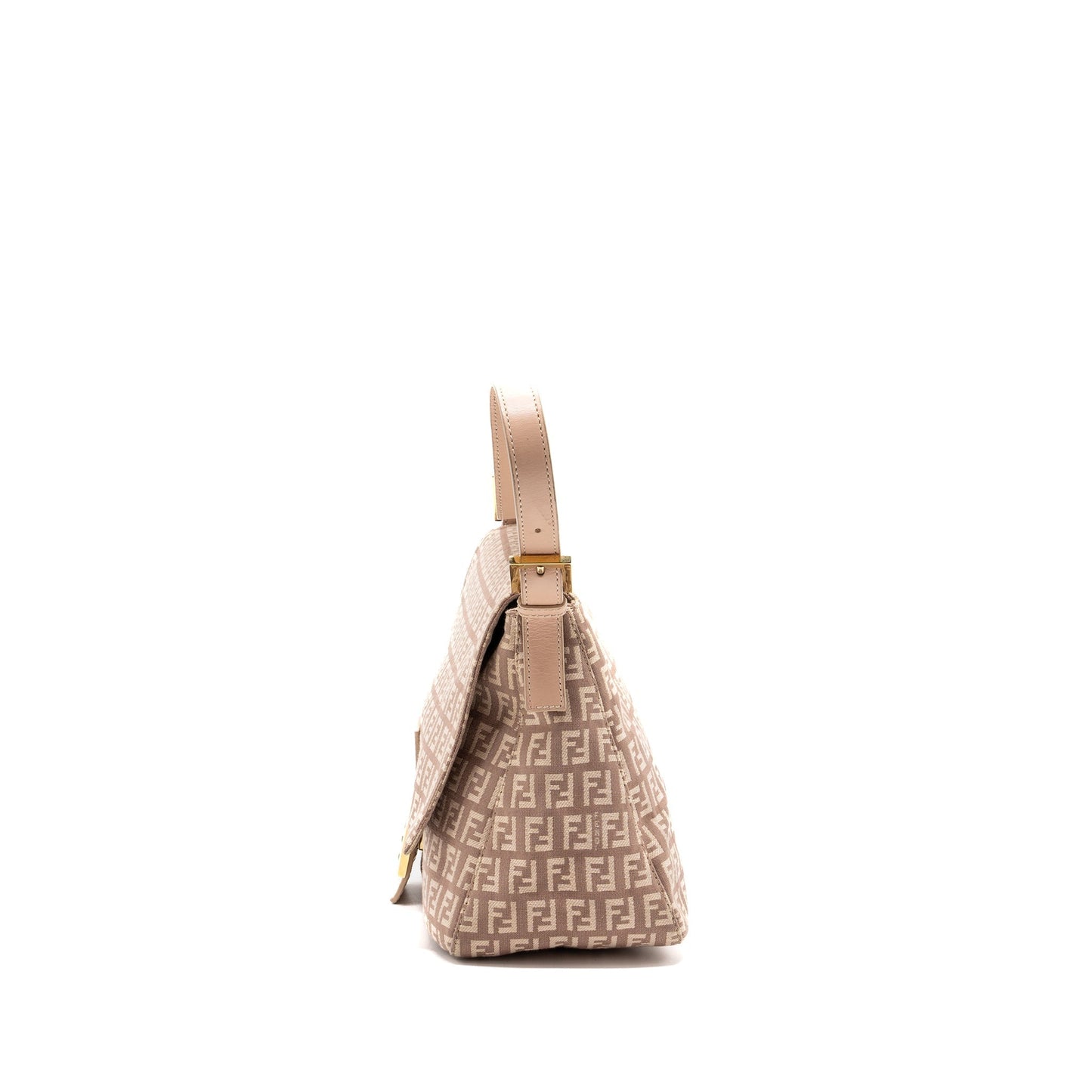 Fendi Zucchino Mama Flap Purse Jacquard Canvas Light Pink