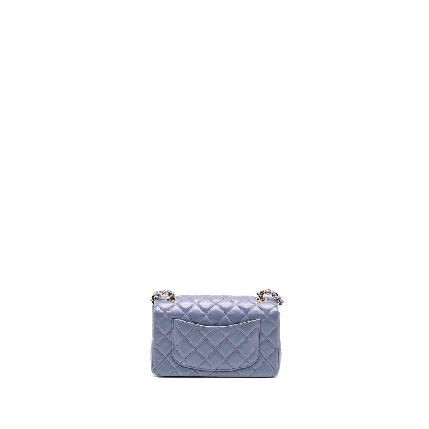 Chanel classic mini rectangular flap bag lambskin iridescent light purple L (microchip)