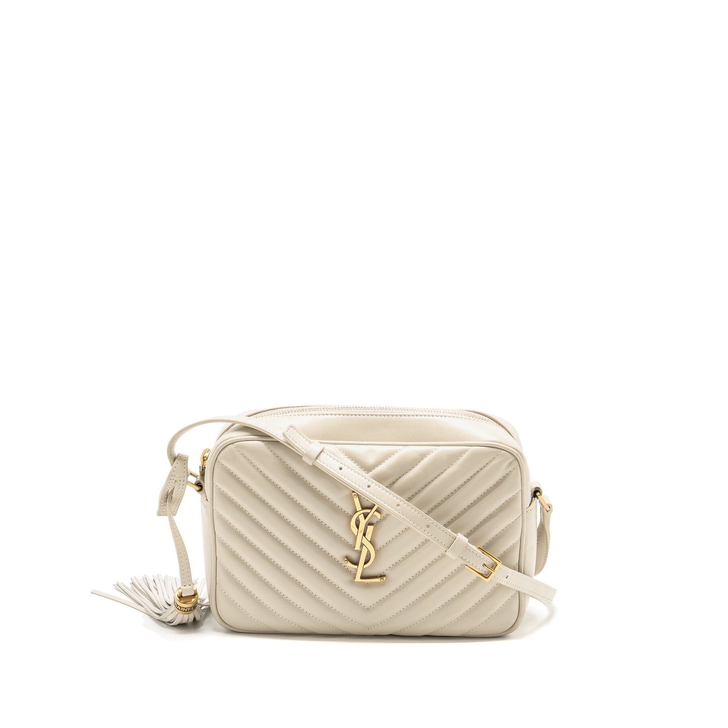 Saint Laurent/ Lou Camera Purse Calfskin White
