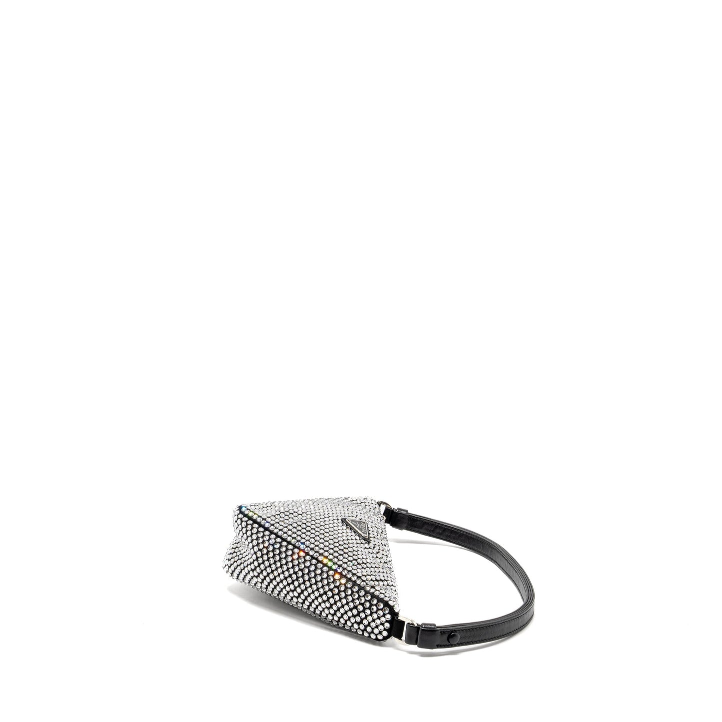 Prada Triangle pouch crystal embellished black