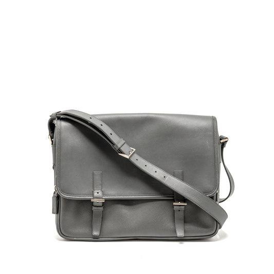 Prada flap messanger Purse caviar grey
