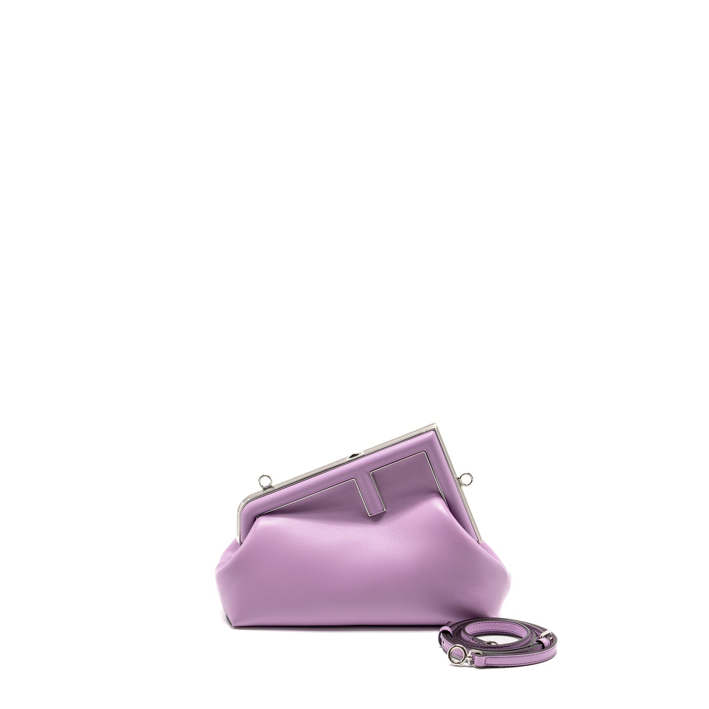 Fendi Small Fendi First Clutch Purse Nappa Lilac