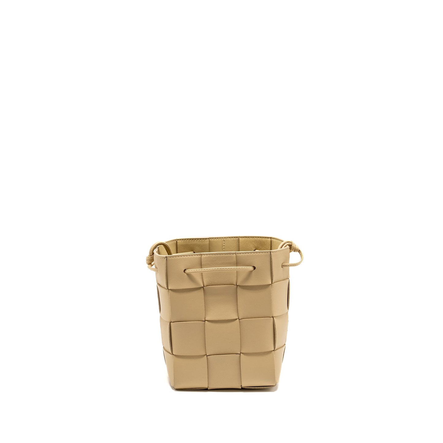 Bottega Veneta Small Cassette Bucket Purse Lambskin Beige