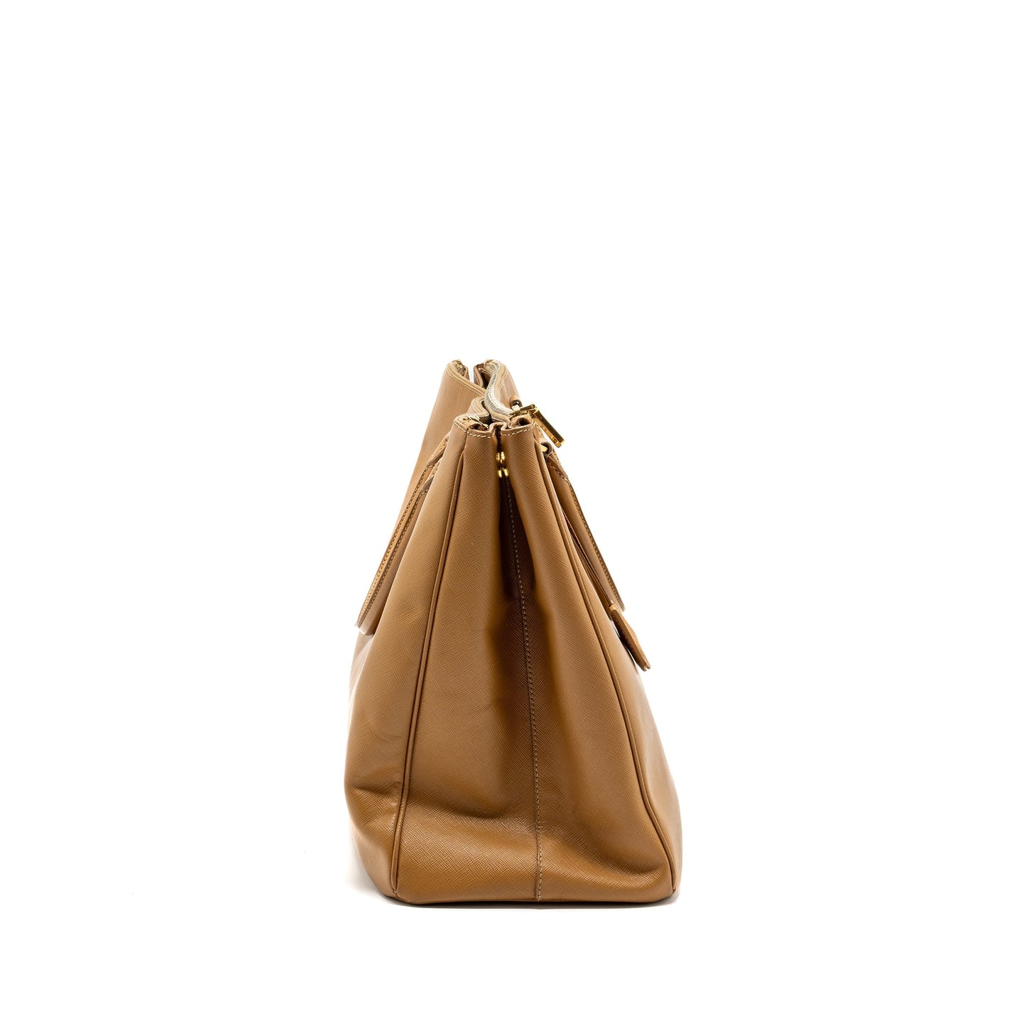 Prada X large double zip tote Purse saffiano calfskin caramel