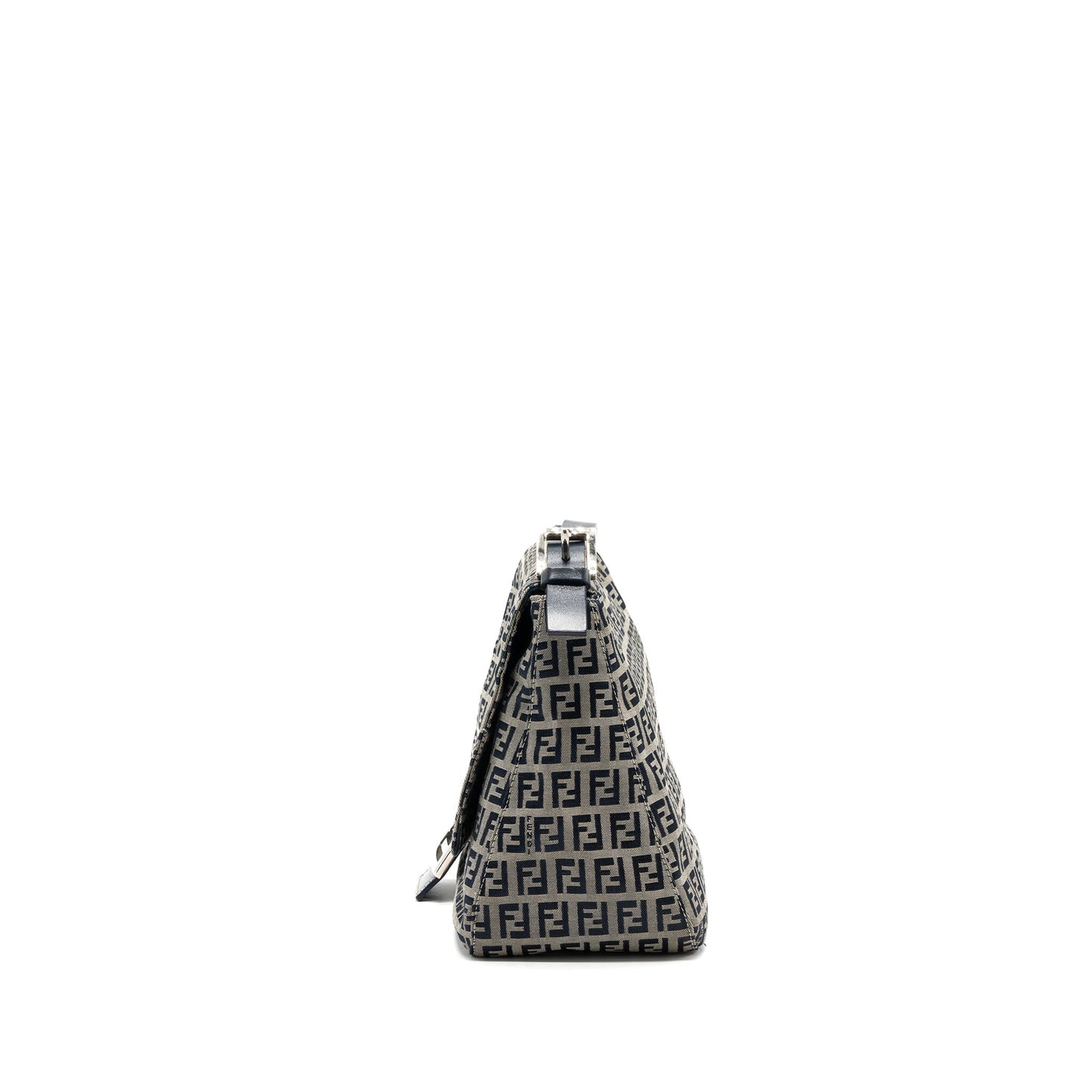 Fendi Zucchino Mama Flap Purse Jacquard Canvas Grey