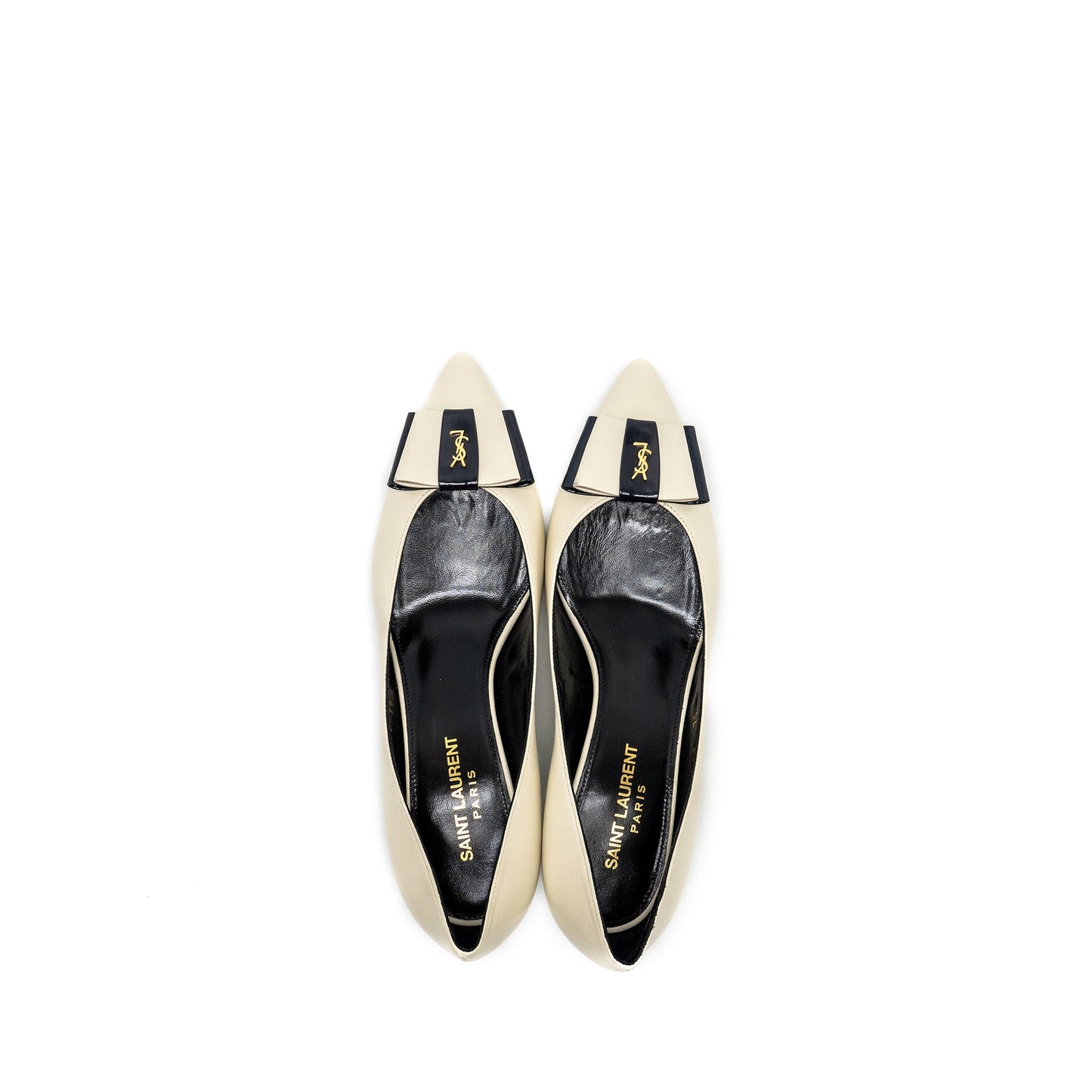 Saint Laurent Size 38 Anais 55 Bow Pump white/multicolour
