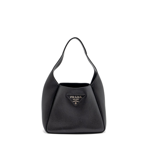 Prada Medium Leather Tote Black