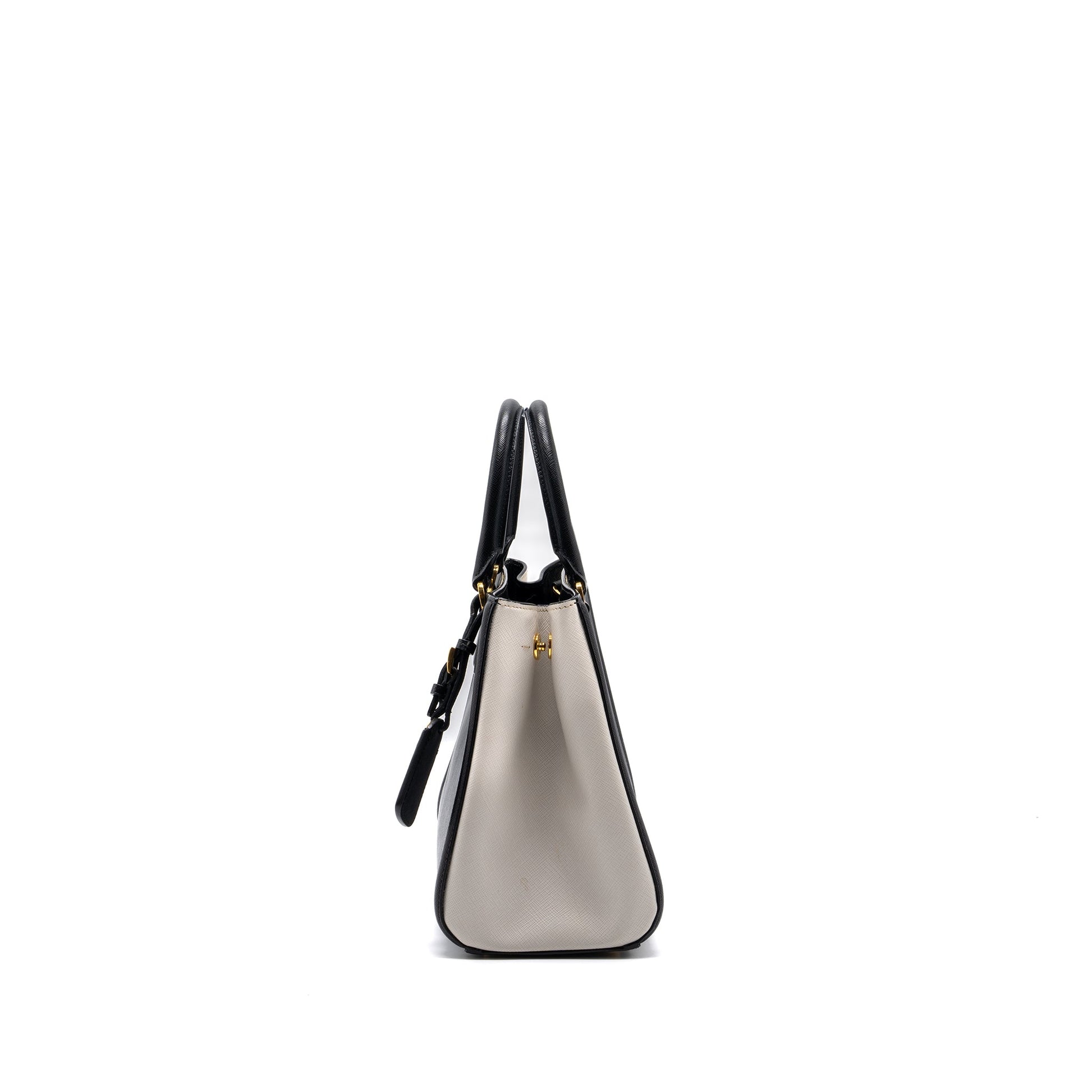Prada tote Purse Saffiano calfskin black / white