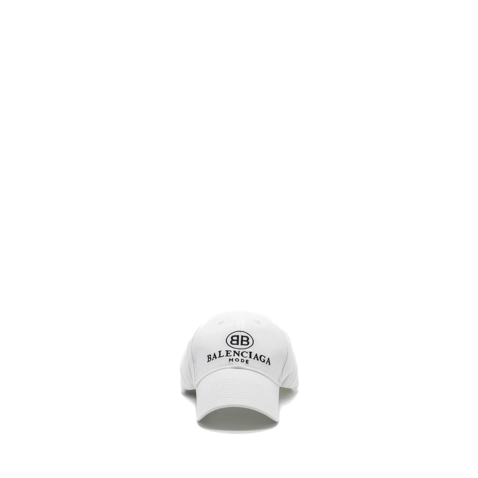 Balenciaga Size L Embroidery Baseball Cap Fabric White