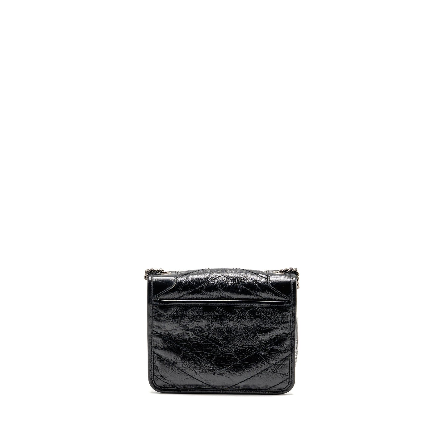 Saint Laurent / Niki Chain Wallet Crinkled Calfskin Black