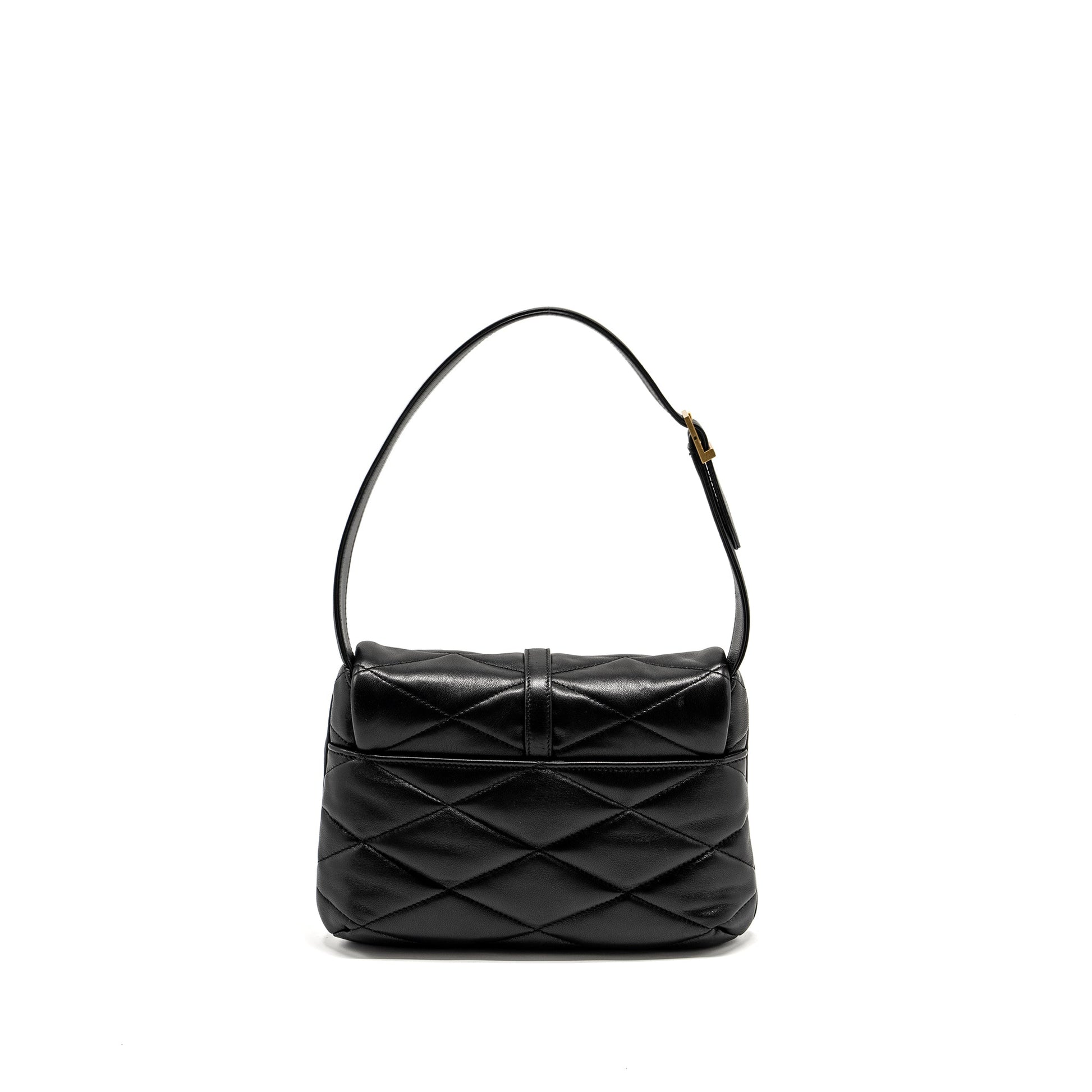 Saint Laurent/ 57 Quilted Hobo Mini Purse Lambskin Black Multicolour Hardware