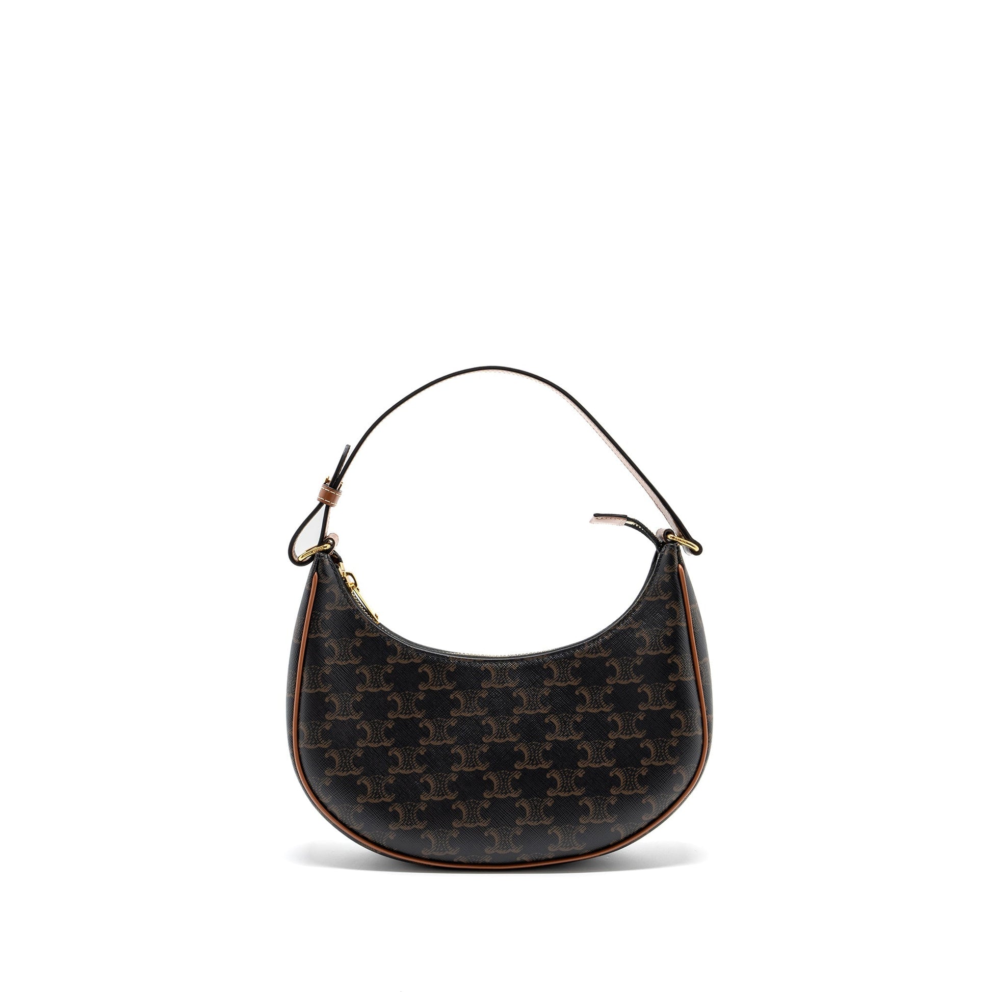 Celine Ava bag triomphe canvas / calfskin brown GHW