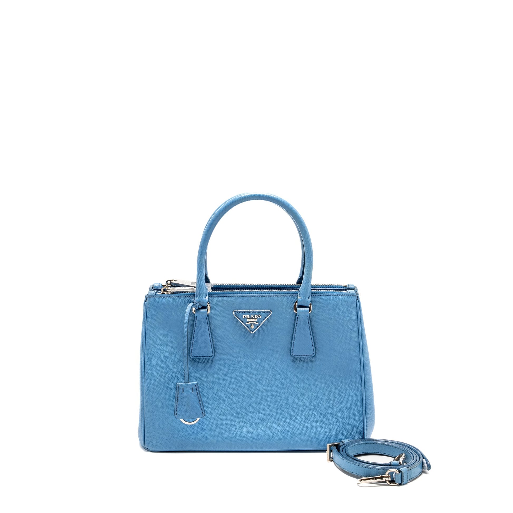 Prada Medium Galleria Saffiano Purse Leather Blue
