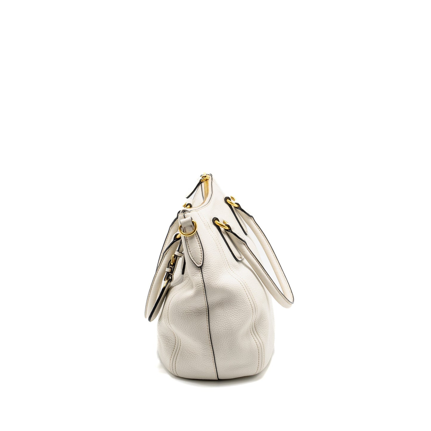 Prada Vitello Daino Purse Leather White