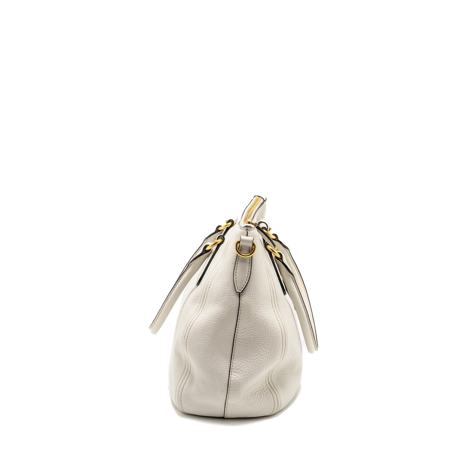 Prada Vitello Daino Purse Leather White