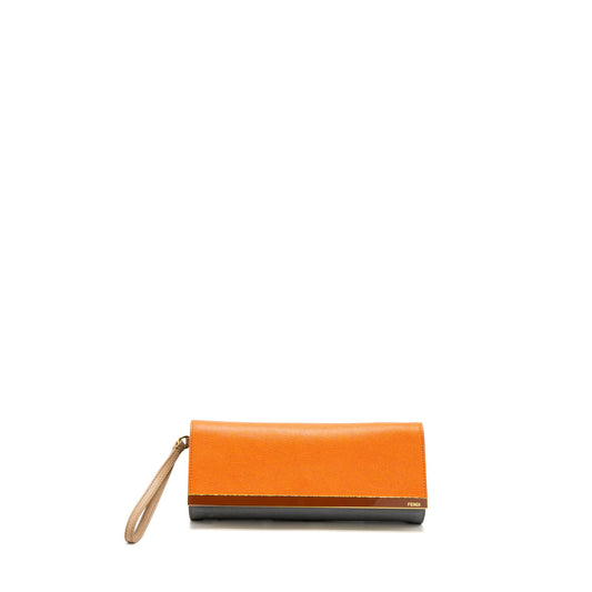 Fendi Flap Clutch Calfskin Orange/Multicolour