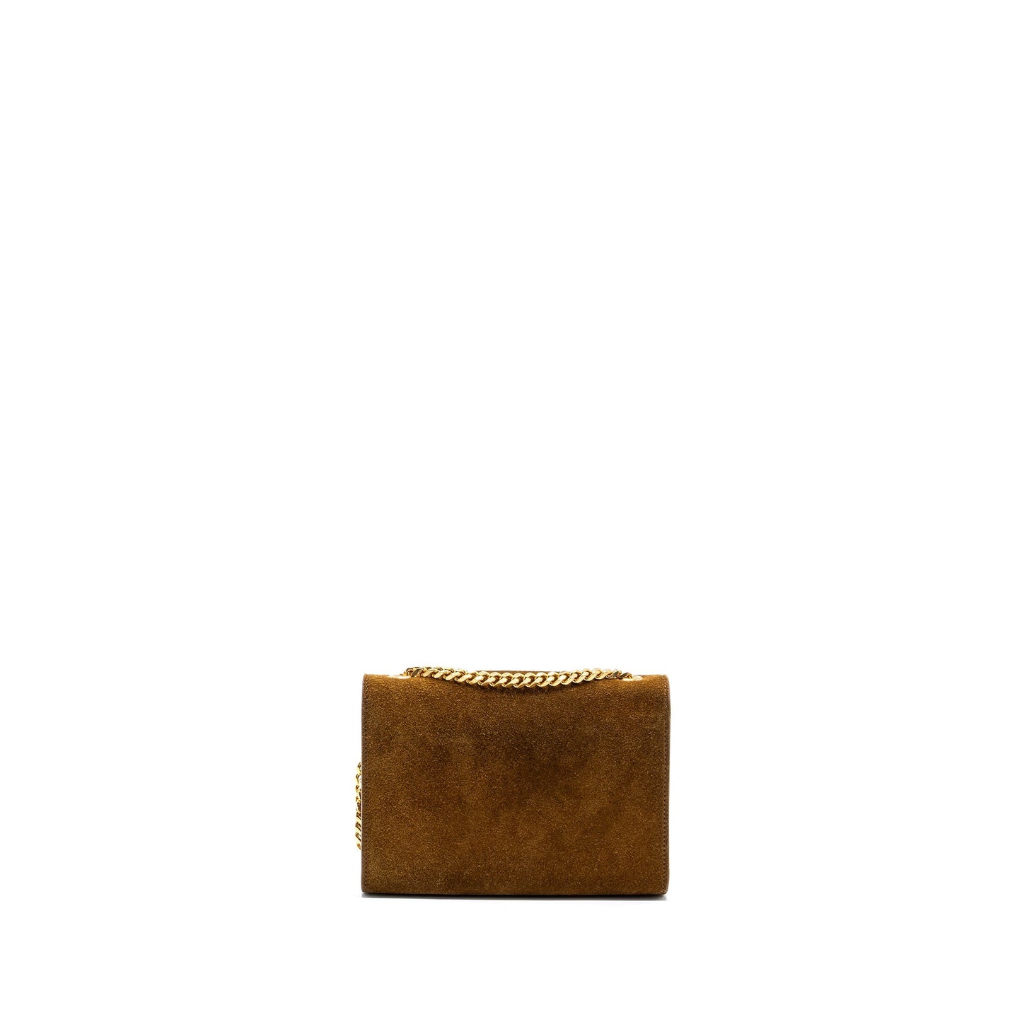 Saint Laurent Kate Chain Wallet with Tassel Suede Brown