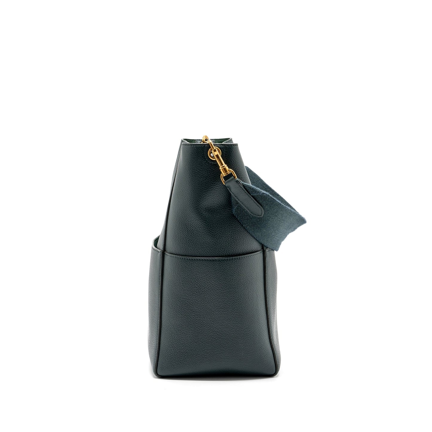 Celine Sangle bucket bag calfskin dark green GHW