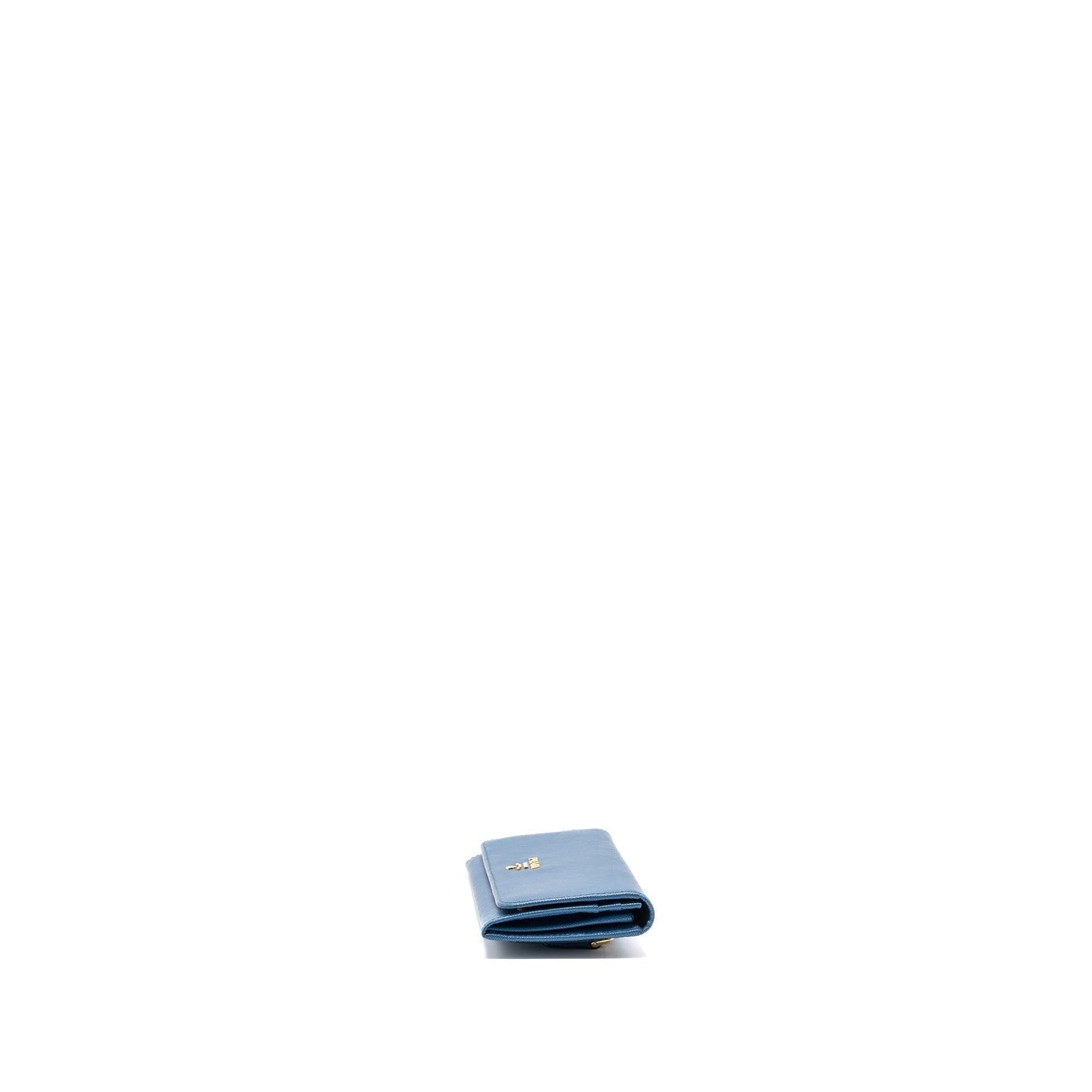 Prada Saffiano Long Wallet Calfskin Blue