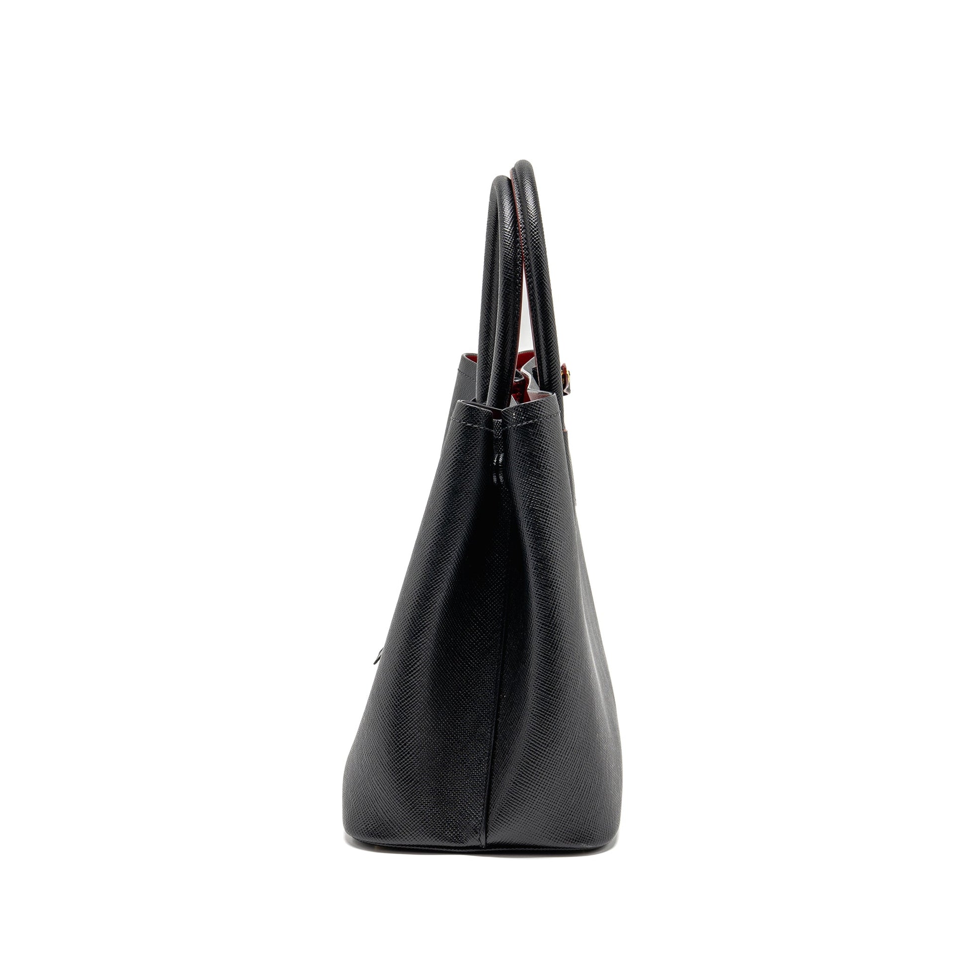 Prada double Purse Saffiano calfskin black