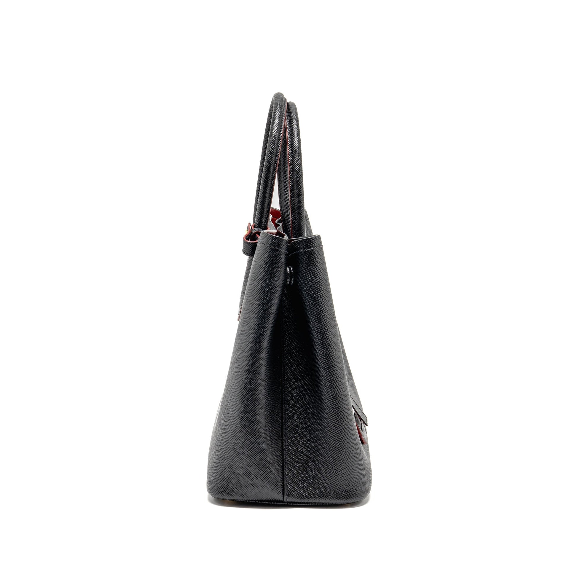Prada double Purse Saffiano calfskin black