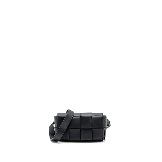 Bottega Veneta Cassette Belt Purse Lambskin Black