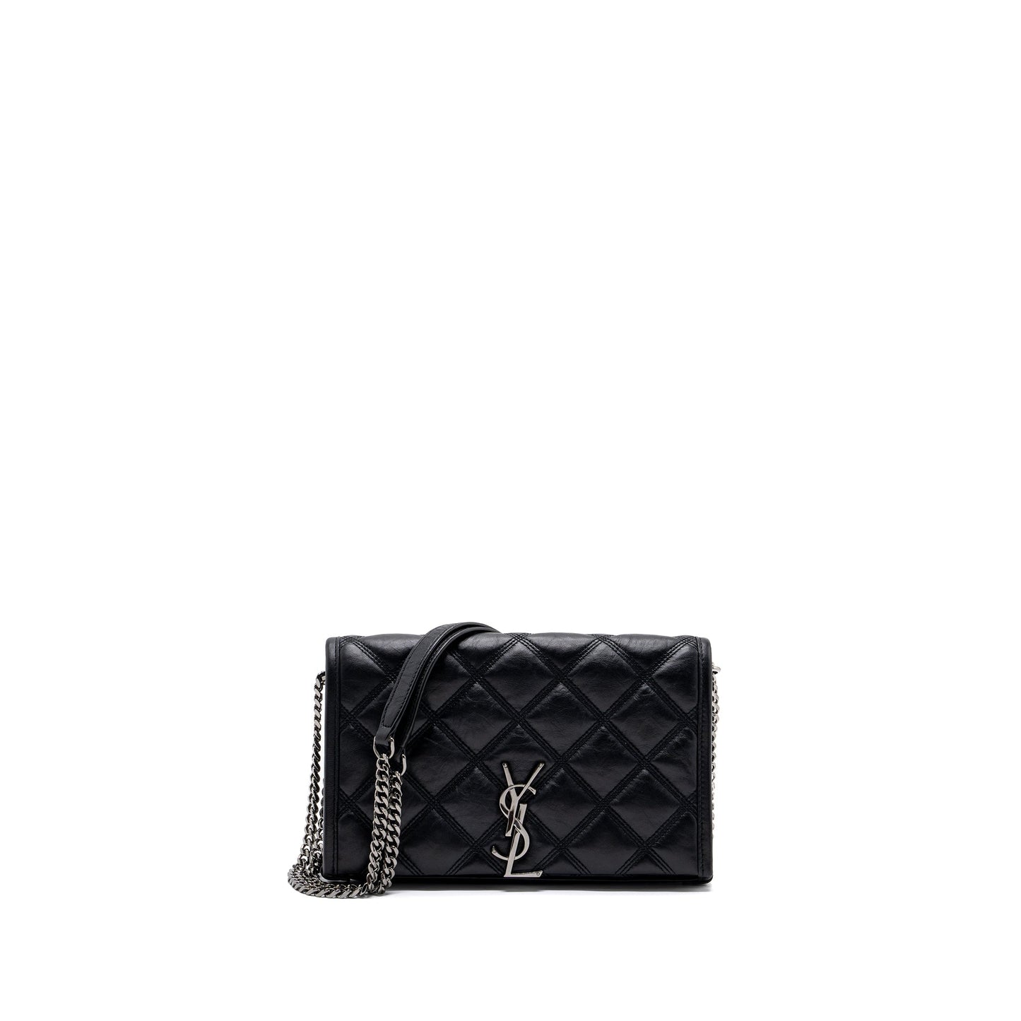 Saint Laurent/ Becky Chain Purse Quilted Lambskin Black