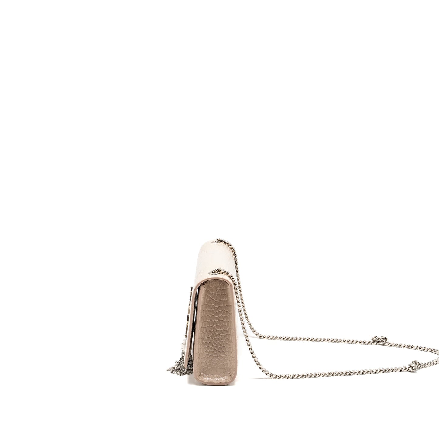 Saint Laurent/ Kate Purse Crocodile-Embossed Calfskin Beige