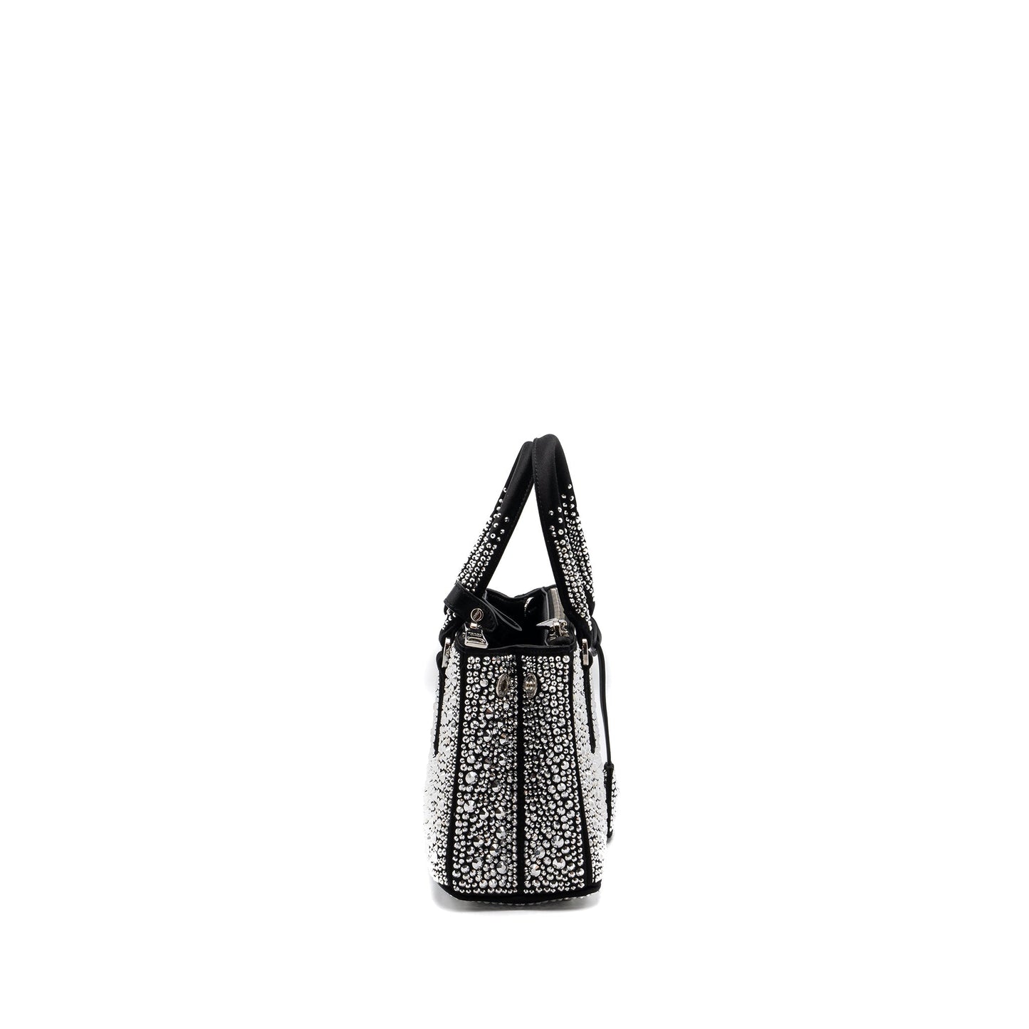 Prada Galleria Satin Mini Purse With Crystal Black