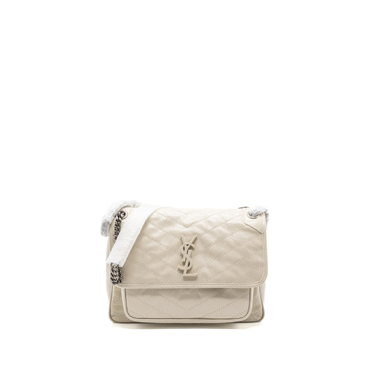 Saint laurent medium Niki calfskin blanc