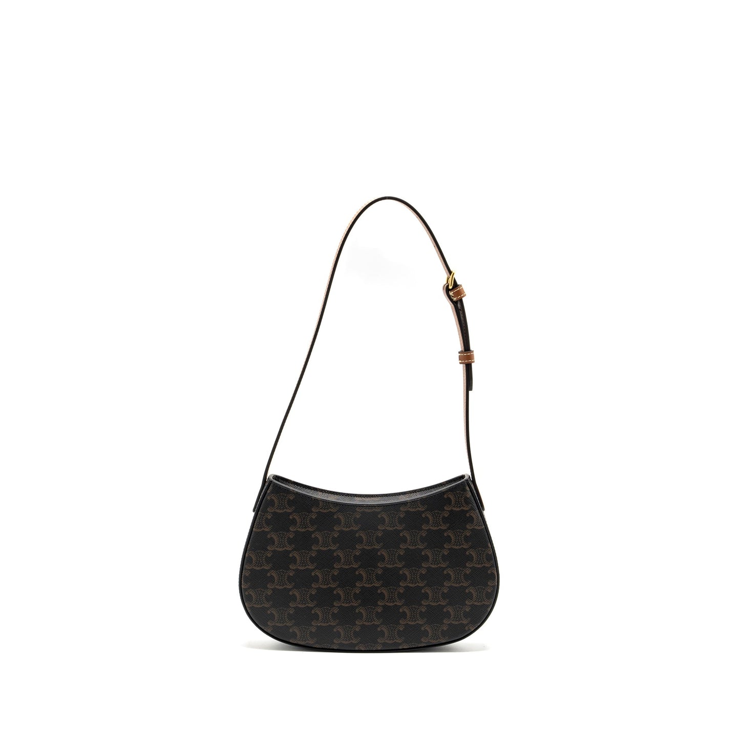 Celine Medium Tilly Bag in Triomphe Canvas / calfskin Tan GHW