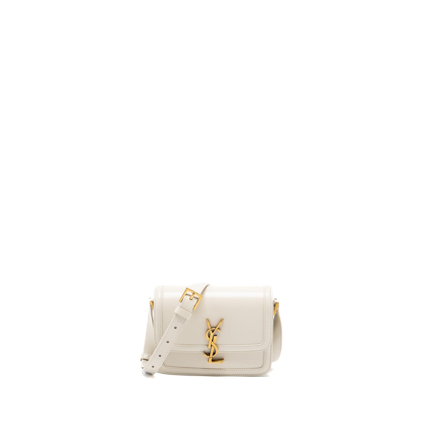 Saint Laurent/ Small Solferino Satchel Crossbody Purse White