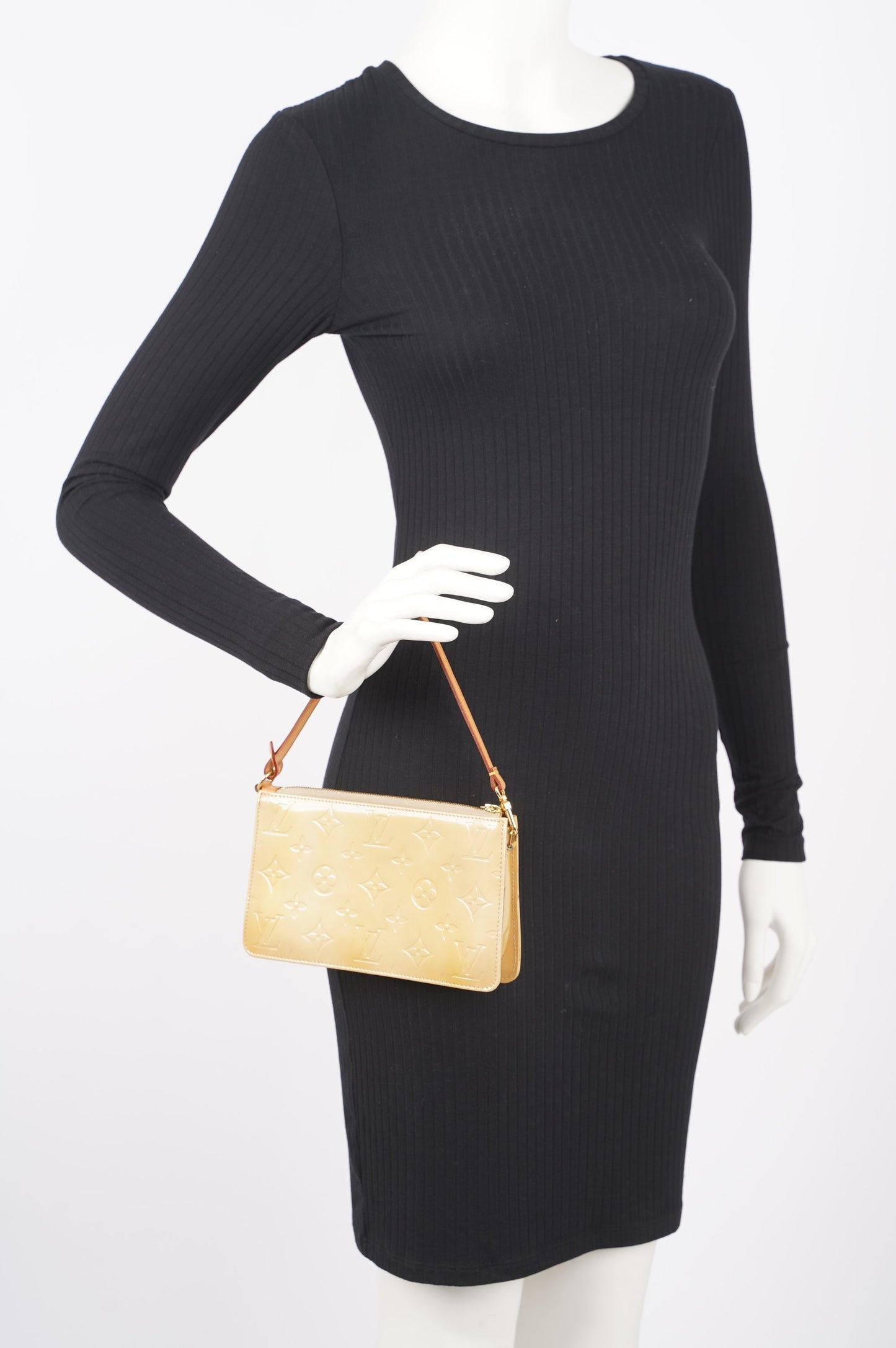 Louis Vuitton Womens Pochette Accessoire Mustard Vernis Clutch