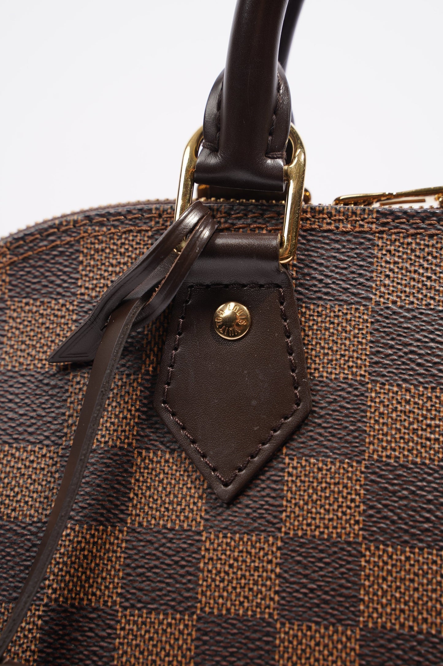 Louis Vuitton Womens Alma Bag Damier Ebene Canvas PM