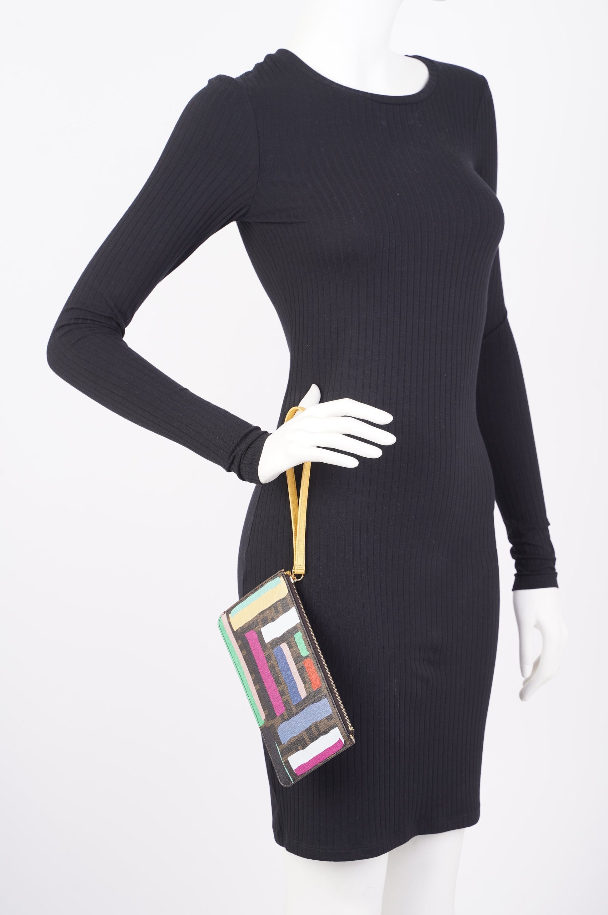 Fendi Strap Wrist Pouch Monogram Canvas